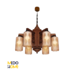 لوستر چوبی اسلیمی ۶ شعله