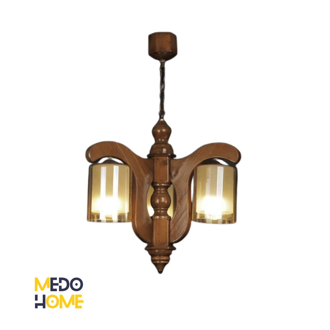 لوستر چوبی کتیبه ۳ شعله لوستر چوبی کتیبه ۳ شعله