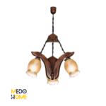 لوستر چوبی پوک ۳ شعله