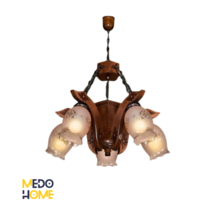 لوستر چوبی پوک ۵ شعله