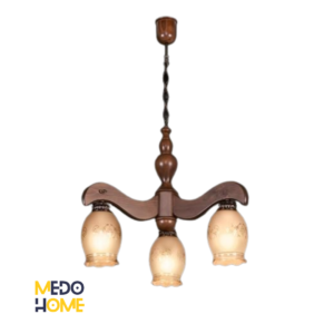 لوستر چوبی مهسا ۳ شعله پایین