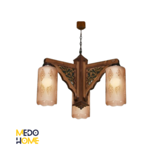 لوستر چوبی اسلیمی ۳ شعله