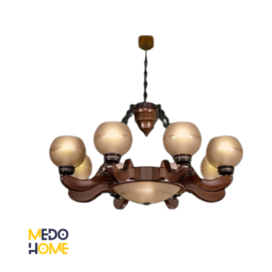 لوستر چوبی رومی ۸ شعله